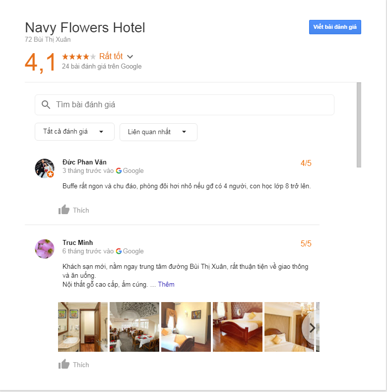 bảng đánh giá khách sạn navy hotel đà lạt
