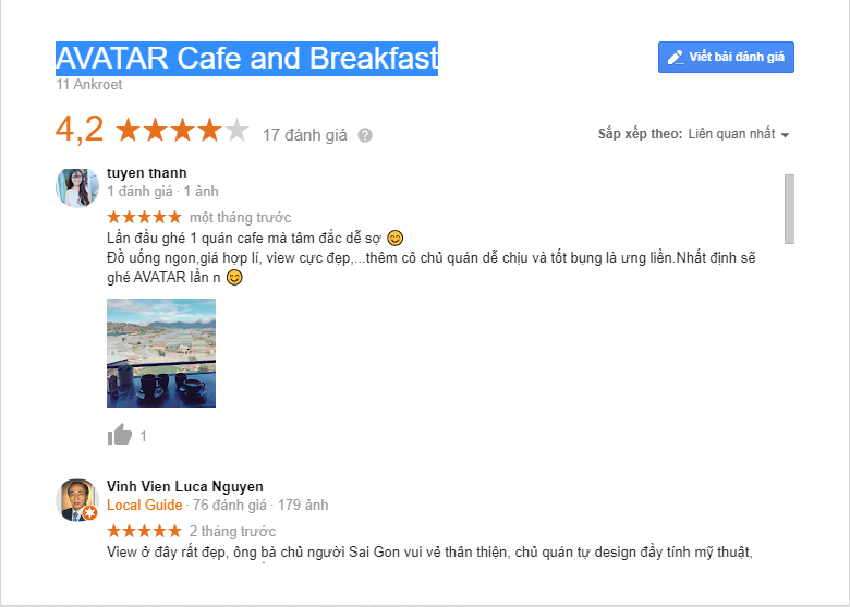 review AVATAR Cafe and Breakfast Đà Lạt